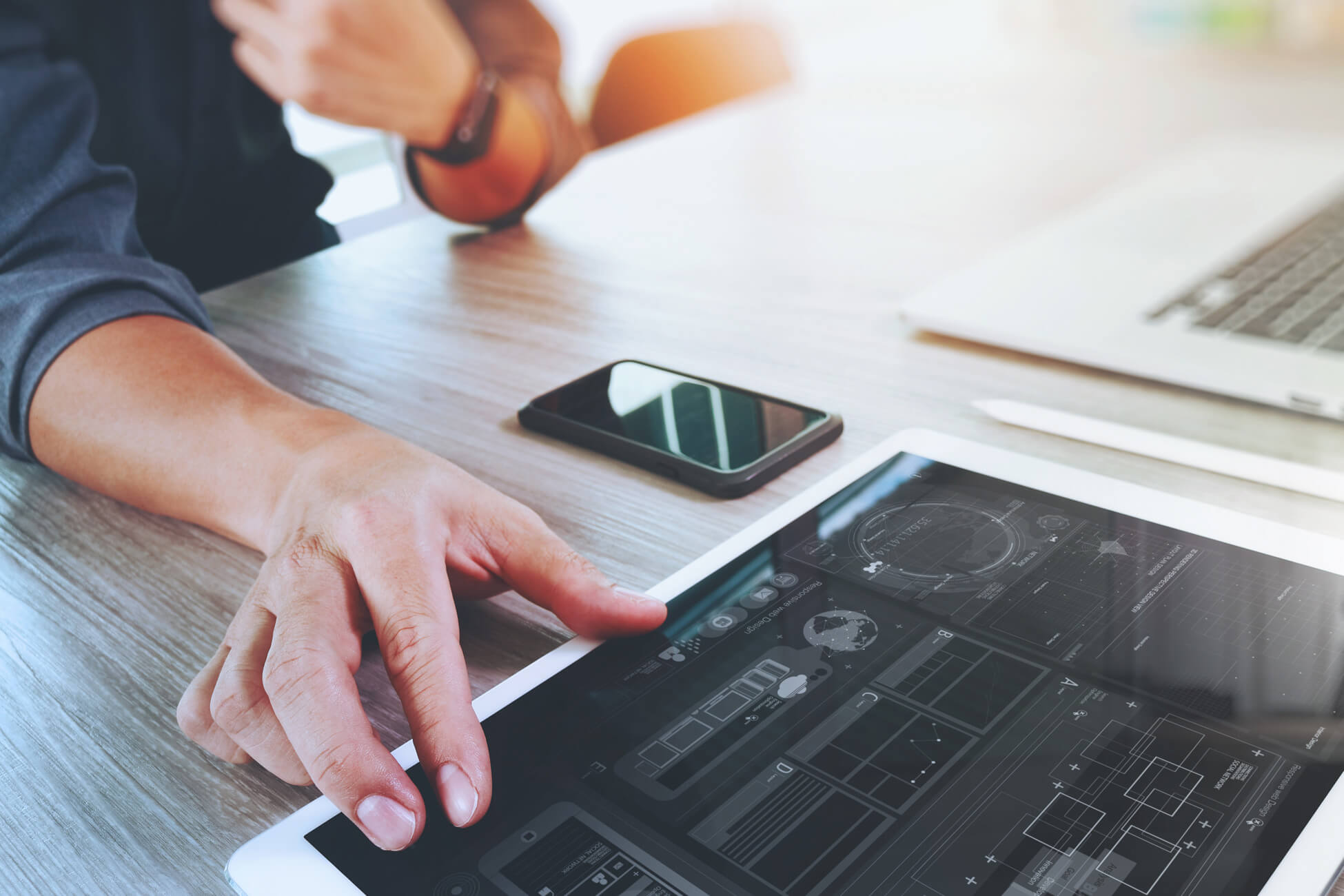 Using style sheets to create responsive websites we implement media queries and fluid grids so your website will display on any device, from a mobile phone to a desktop computer.